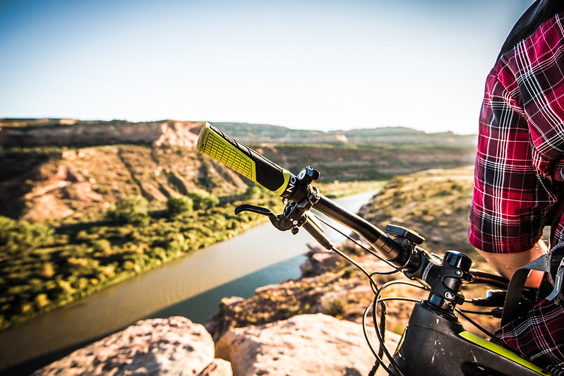A mountain bike overlooking the river.