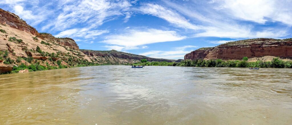 Rafters float down the Colorado River