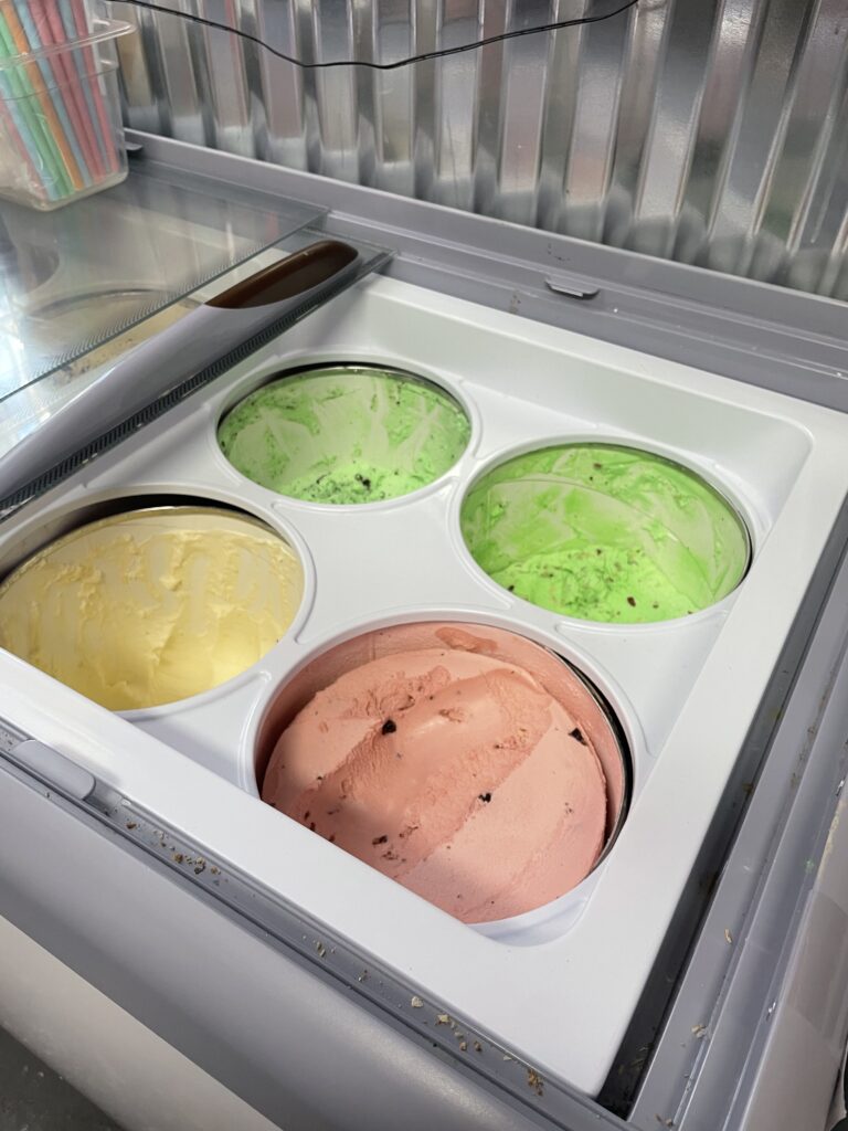 Four flavors of ice cream from Mike's.