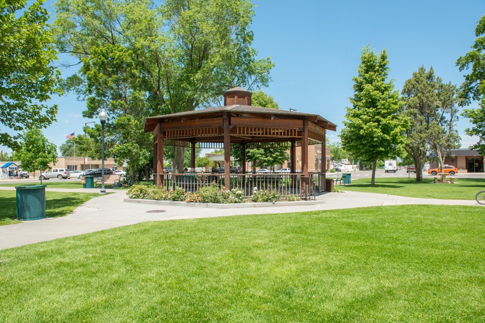 The Lapham Pioneer Memorial Gazebo in Circle Park.