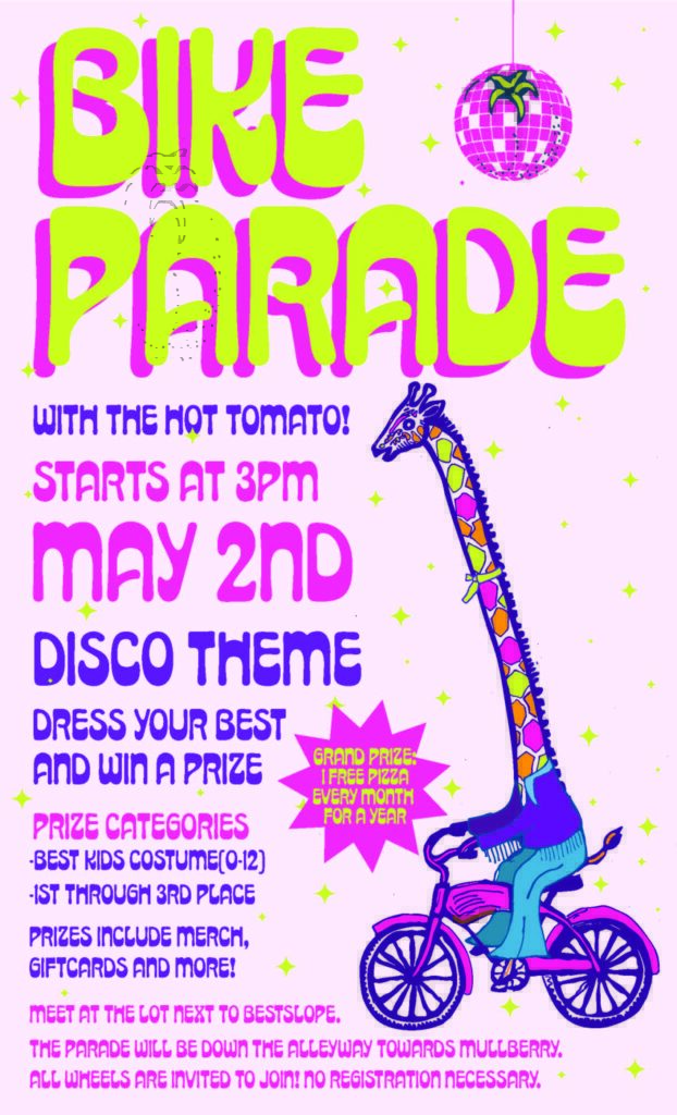 A poster for the bike parade.