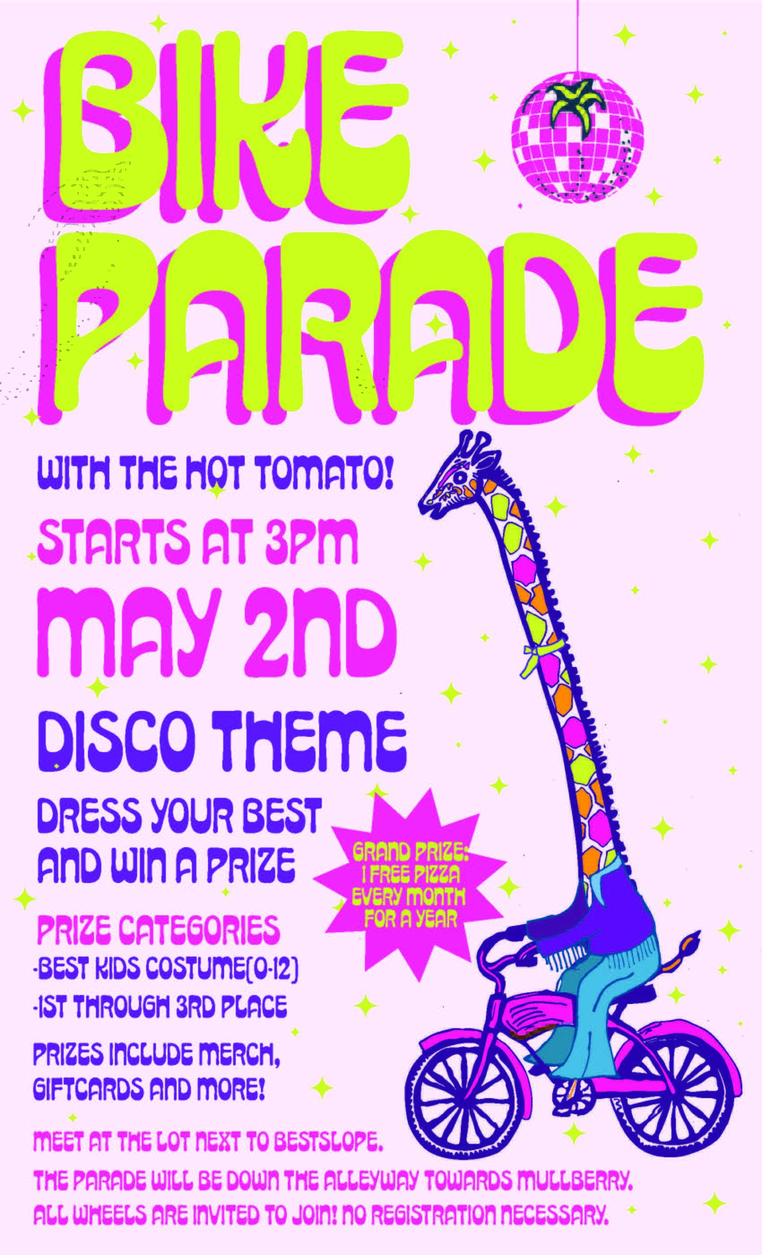 A poster for the bike parade.